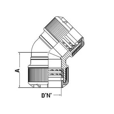 złączka kolanko kształtka 45 polibutynowa schemat
