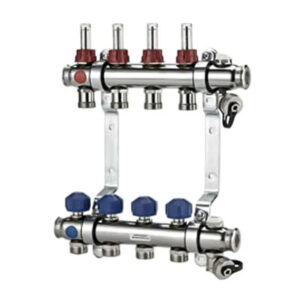 rozdzielacz do ogrzewania podłogowego ze wskaźnikami przepływu