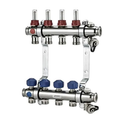 rozdzielacz do ogrzewania podłogowego ze wskaźnikami przepływu