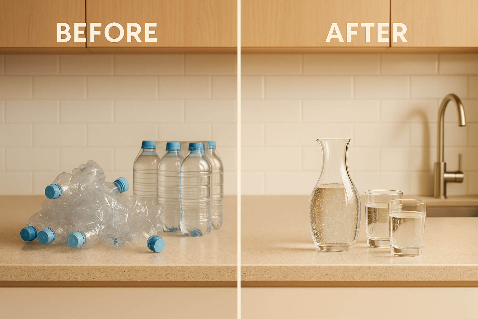 Butelki vs filtrowana woda