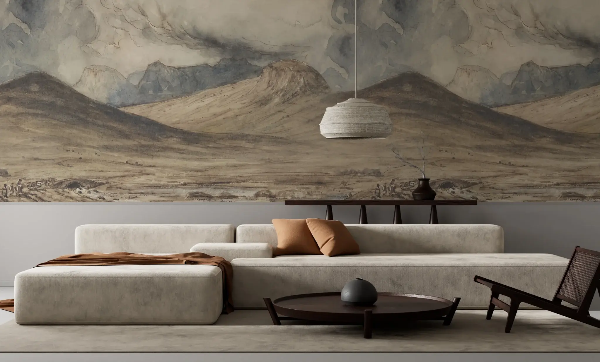 noar-lanila tapeta one wall design na ścianie w salonie