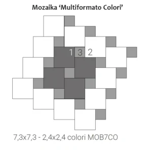 Grazia Brera Mosaico Multiformato Colori MATT 7,3x7,3-2,4x2,4
