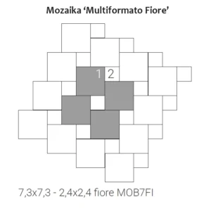 Grazia Brera Mosaico Multiformato Fiore MATT 7,3x7,3-2,4x2,4