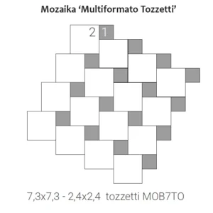 Grazia Brera Mosaico Multiformato Tozzetti MATT 7,3x7,3-2,4x2,4